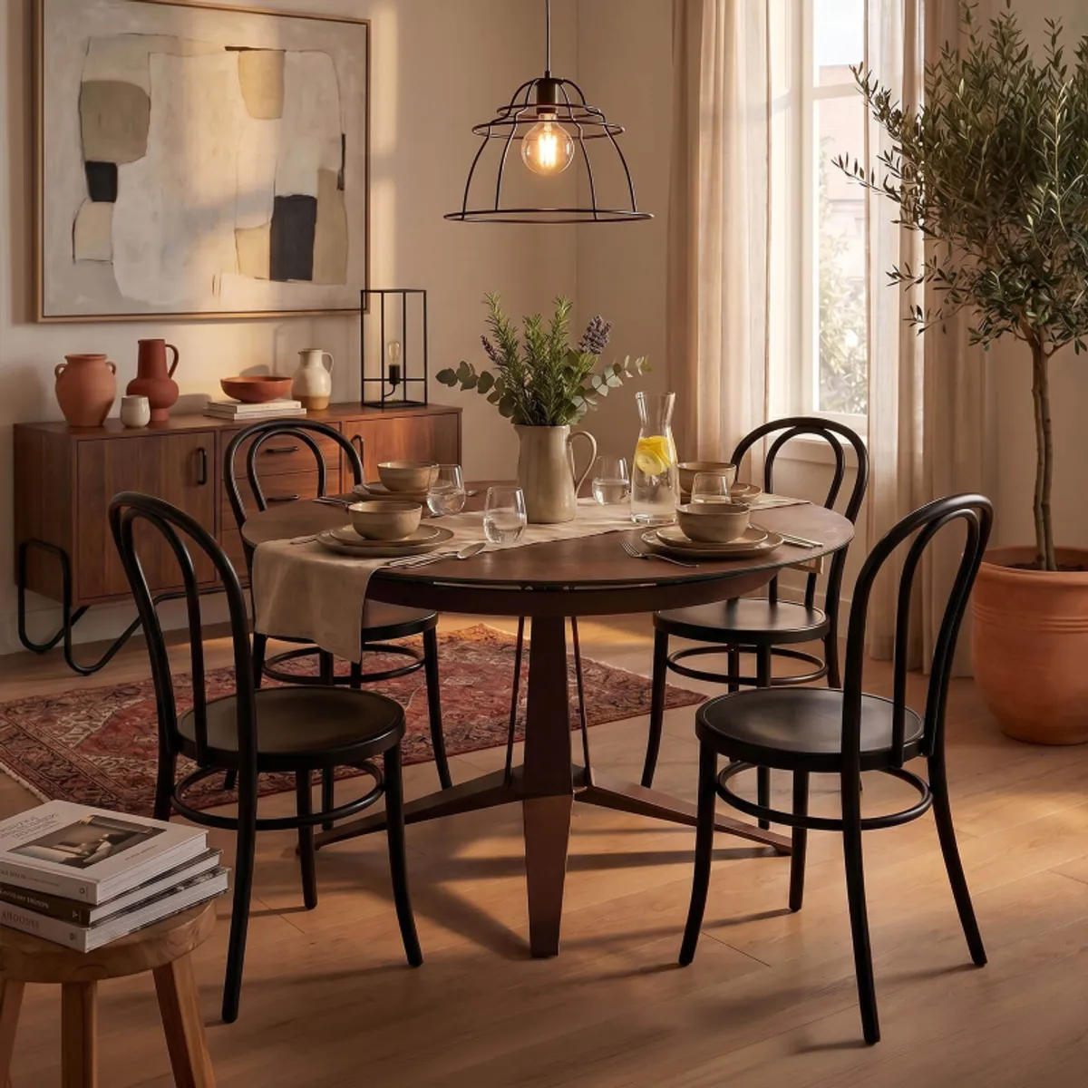 Madina - Chaise bistrot vintage en métal noir — vue 5