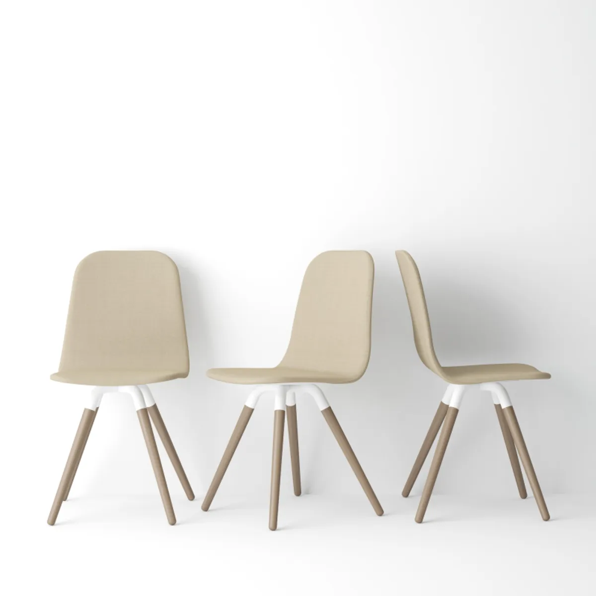 Nuba - Chaise scandinave en synthétique et bois — vue 3