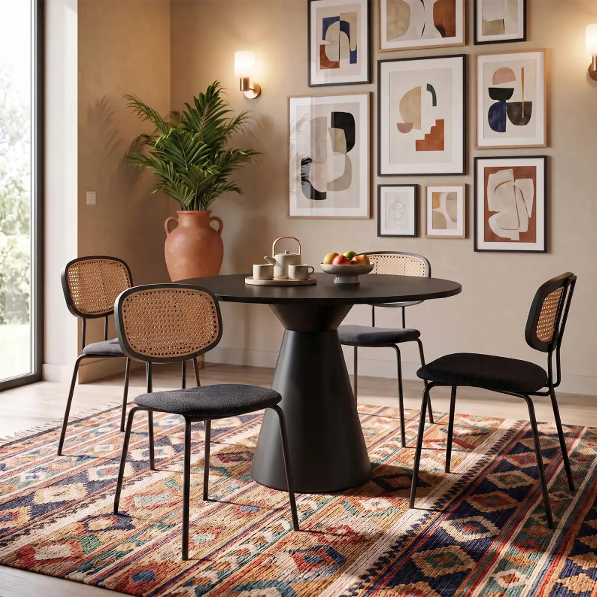 Roller H74 ronde - Table design italienne ronde avec pied central