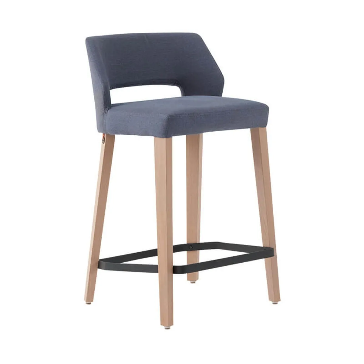 Lena Mobitec® - Tabouret snack scandinave en tissu et bois avec dossier ajouré