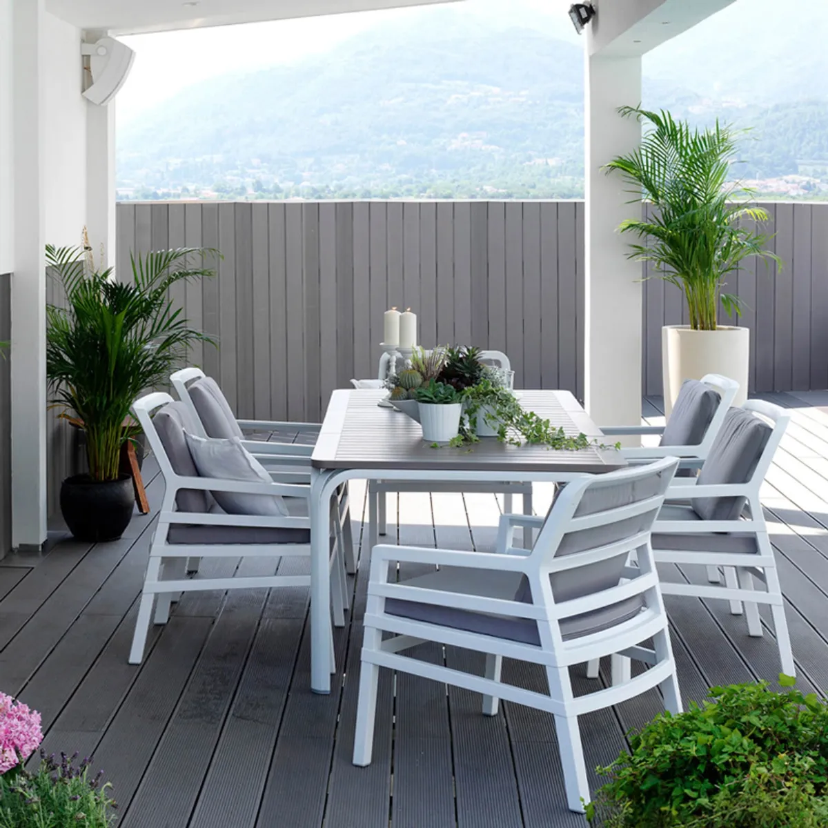 Alloro - Table de jardin extensible en polypropylène et aluminium — vue 5