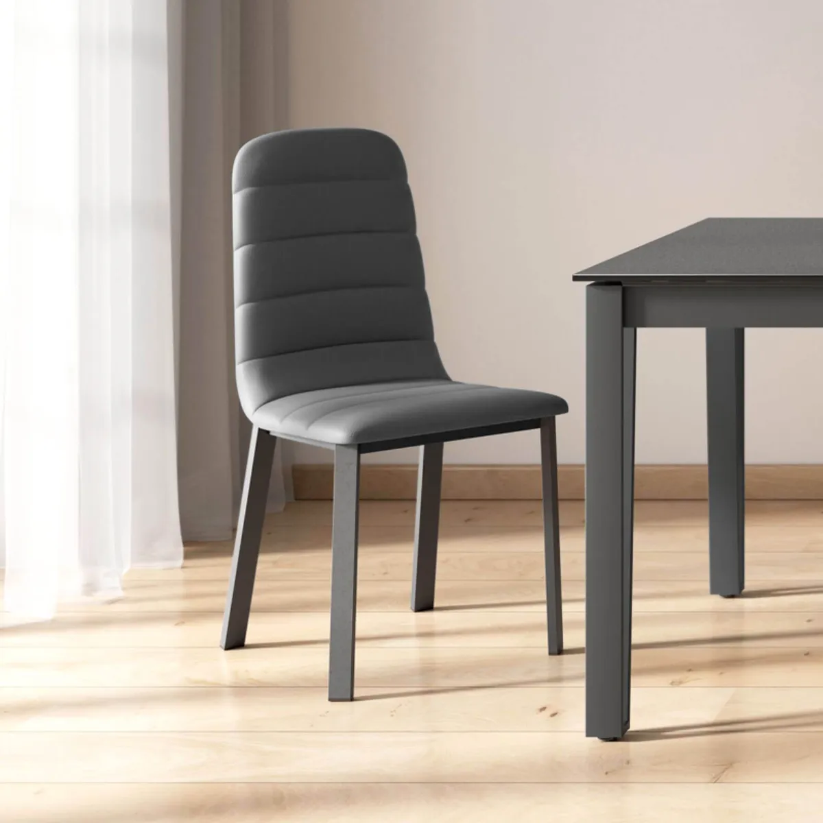 Pulsar - Chaise contemporaine en tissu et métal