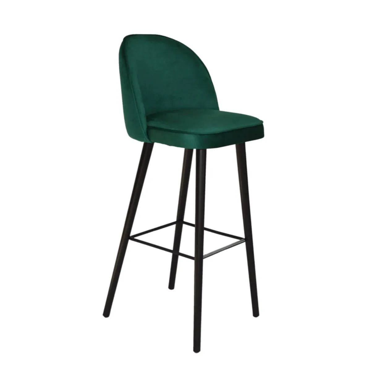 Bistrot - Tabouret de bar en tissu avec pieds en bois — vue 3