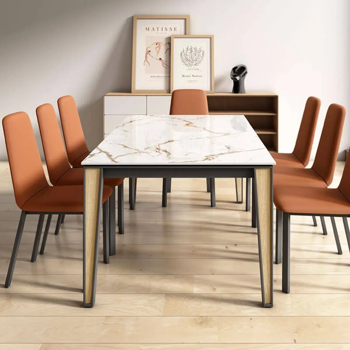 London - Table en Dekton extensible avec pieds en métal et bois — vue 4