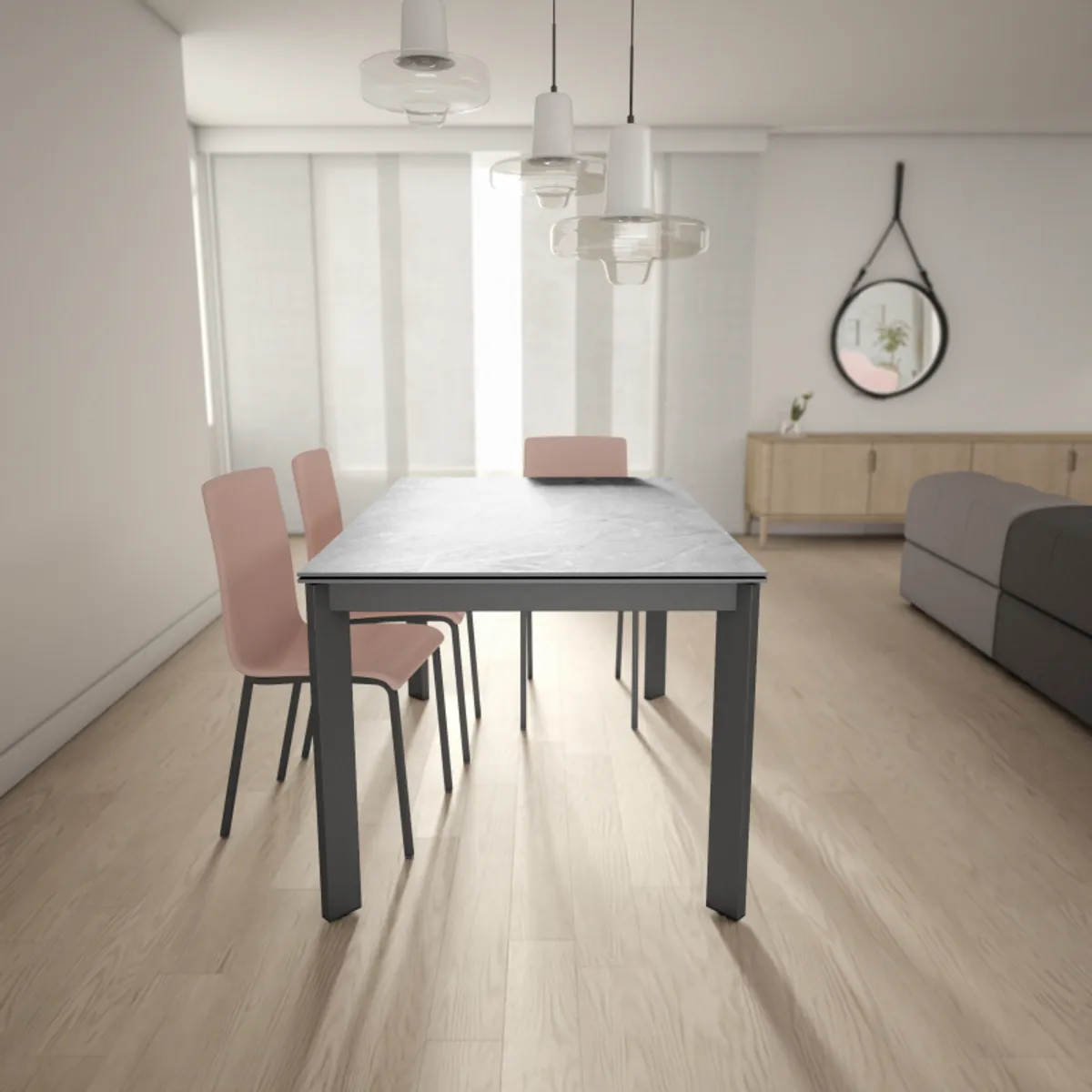 Poker - Table extensible Dekton pieds métal — vue 4
