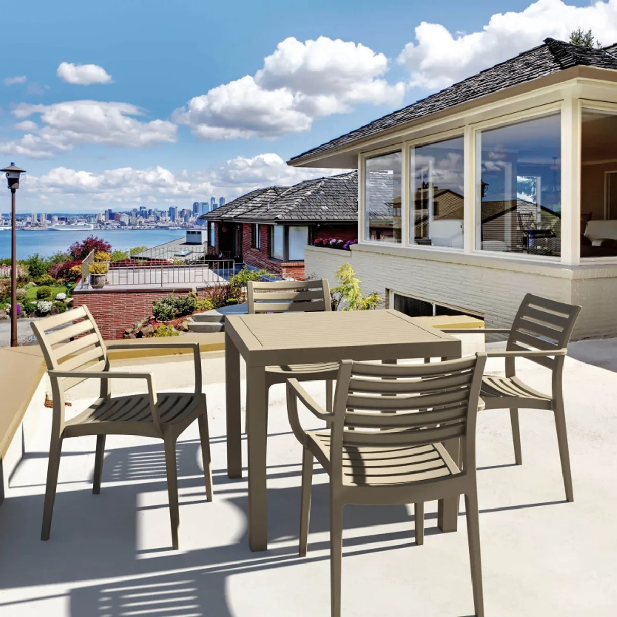 Ares - Table de terrasse carrée en résine — vue 5
