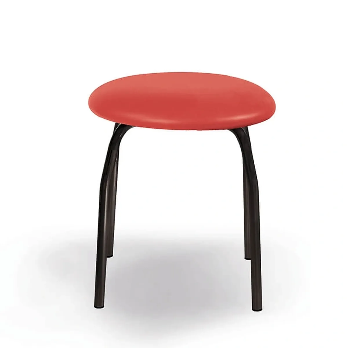 Rebecca - Tabouret bas assise rembourrée et pieds en métal de fabrication française