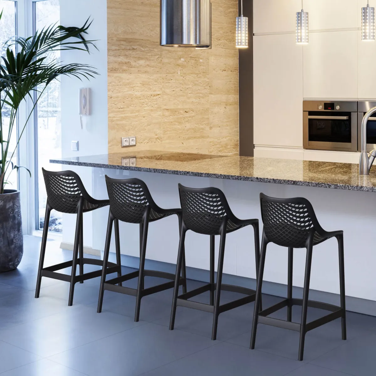 Air - Tabouret moderne en polypropylène — vue 3