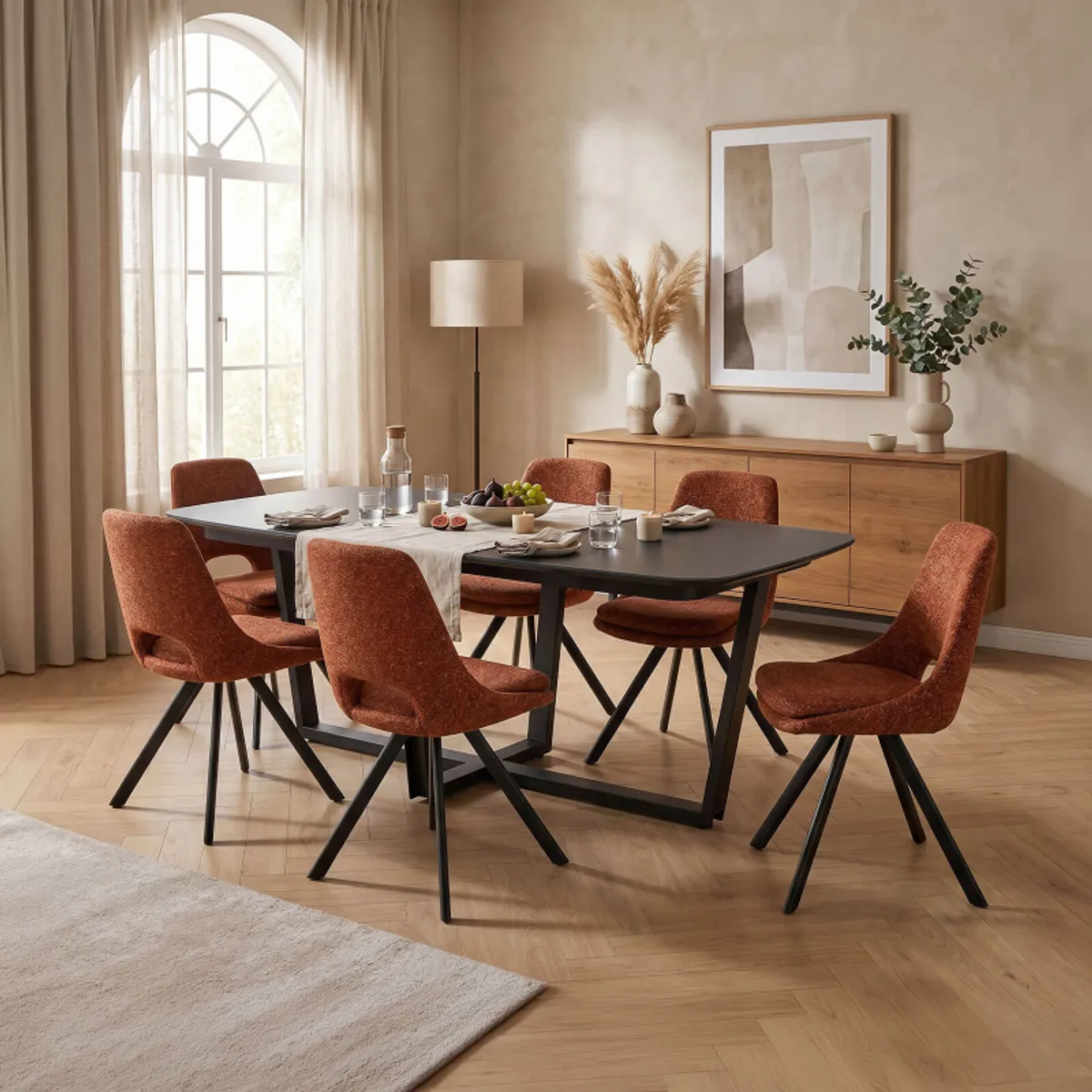 Alizée - Chaise moderne en tissu rembourrée pieds en métal — vue 4