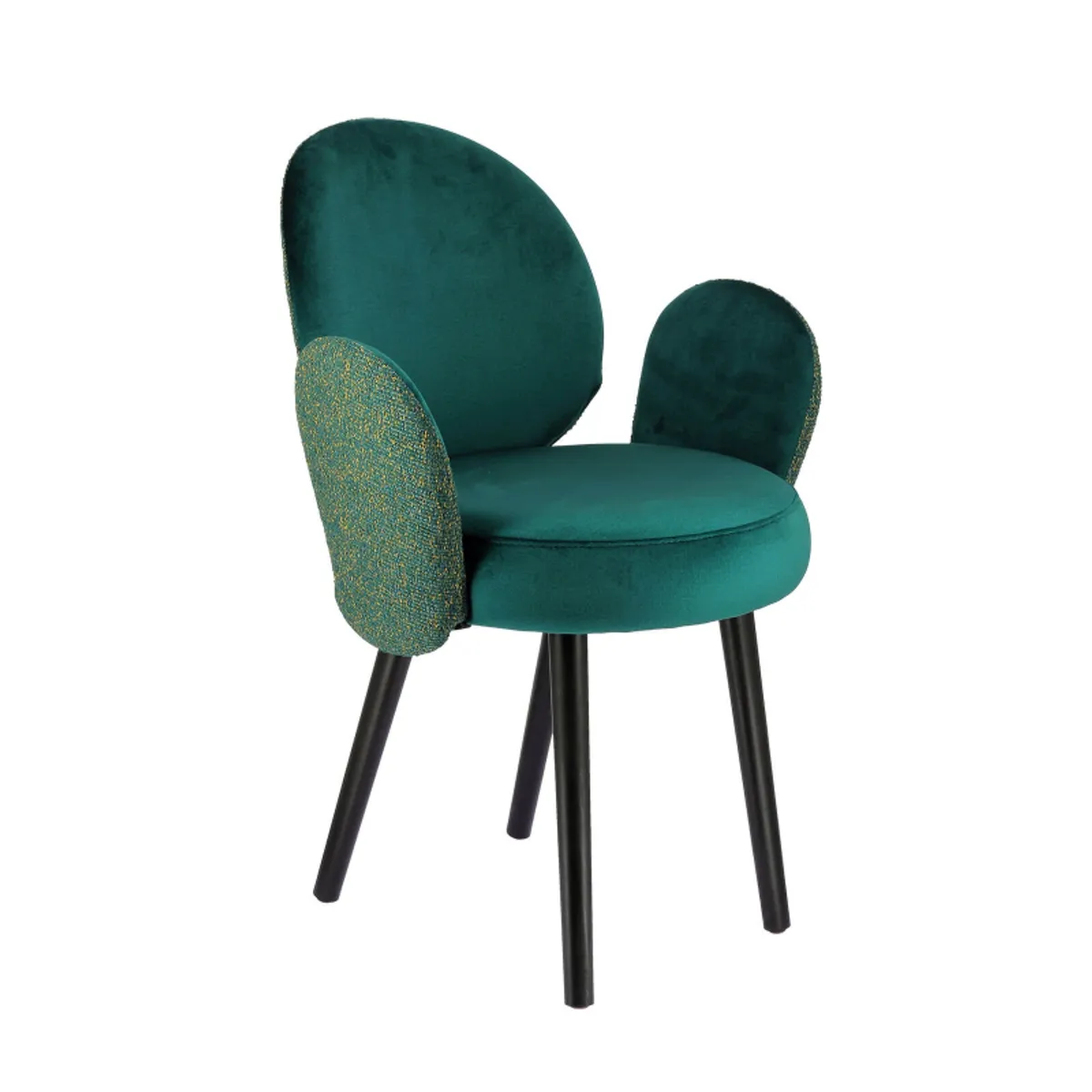 Severus - Fauteuil cosy bicolore en tissu et pieds bois — vue 4
