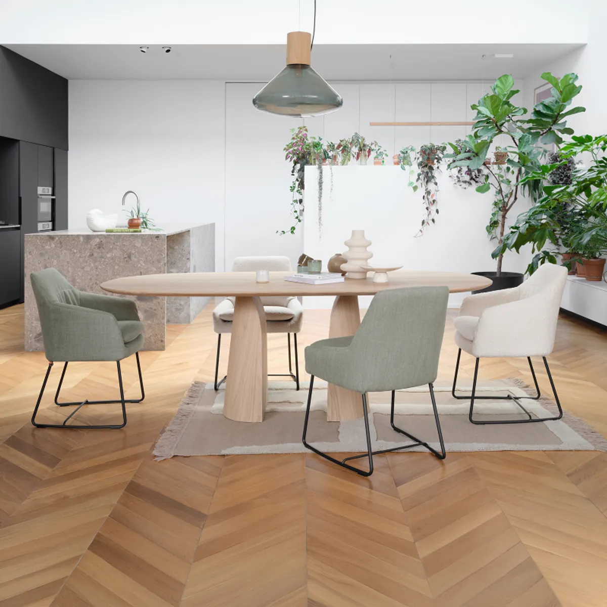 Blossom Mobitec® - Table design en bois avec bords arrondis — vue 5