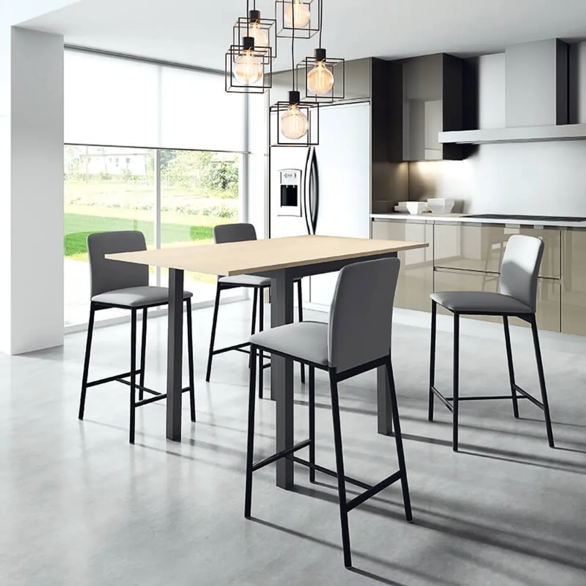 Loft - Tabouret snack contemporain en simili et métal — vue 5
