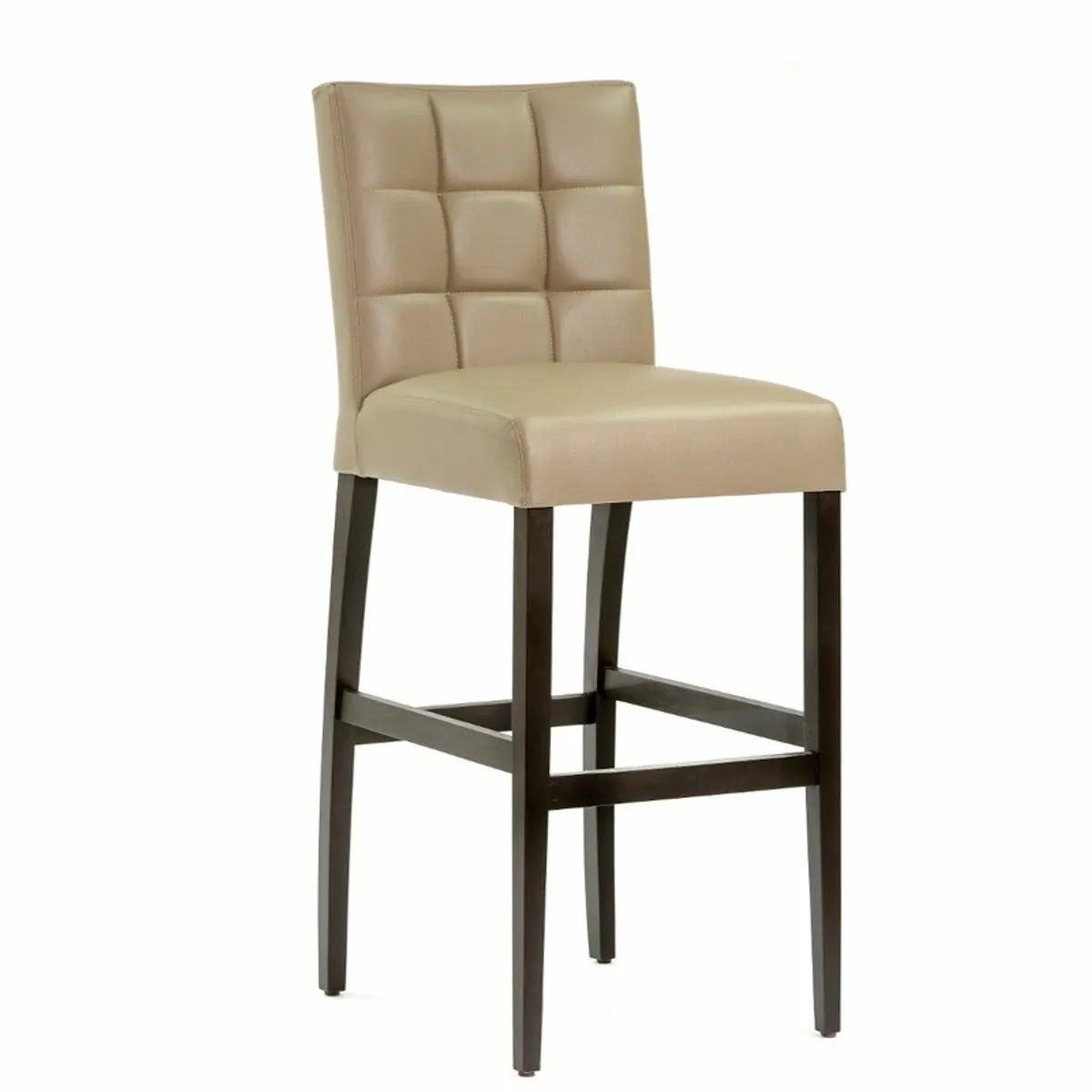 Matias 2 - Tabouret de bar matelassé en bois et synthétique