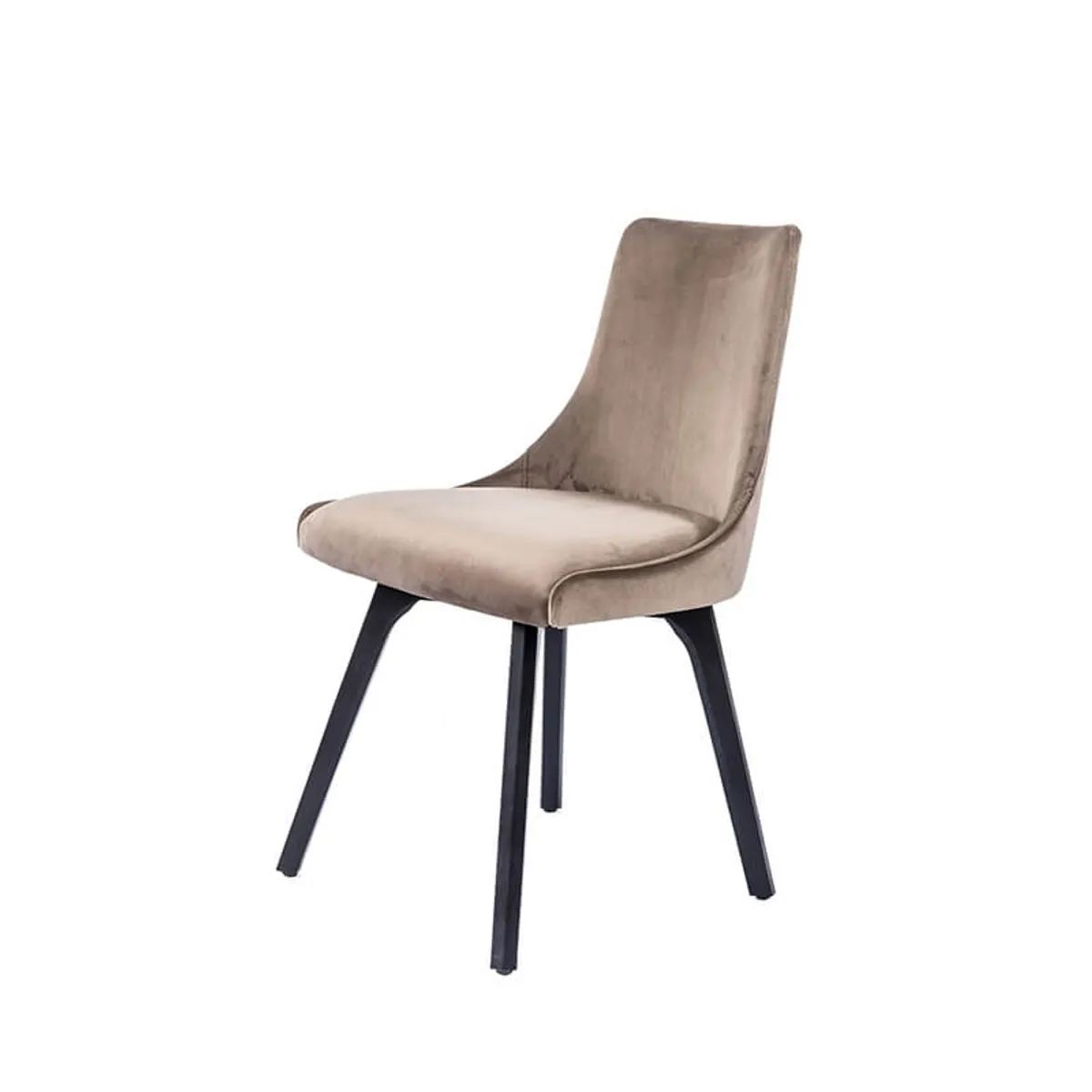 Lars - Chaise cocooning en tissu et pieds en bois — vue 4