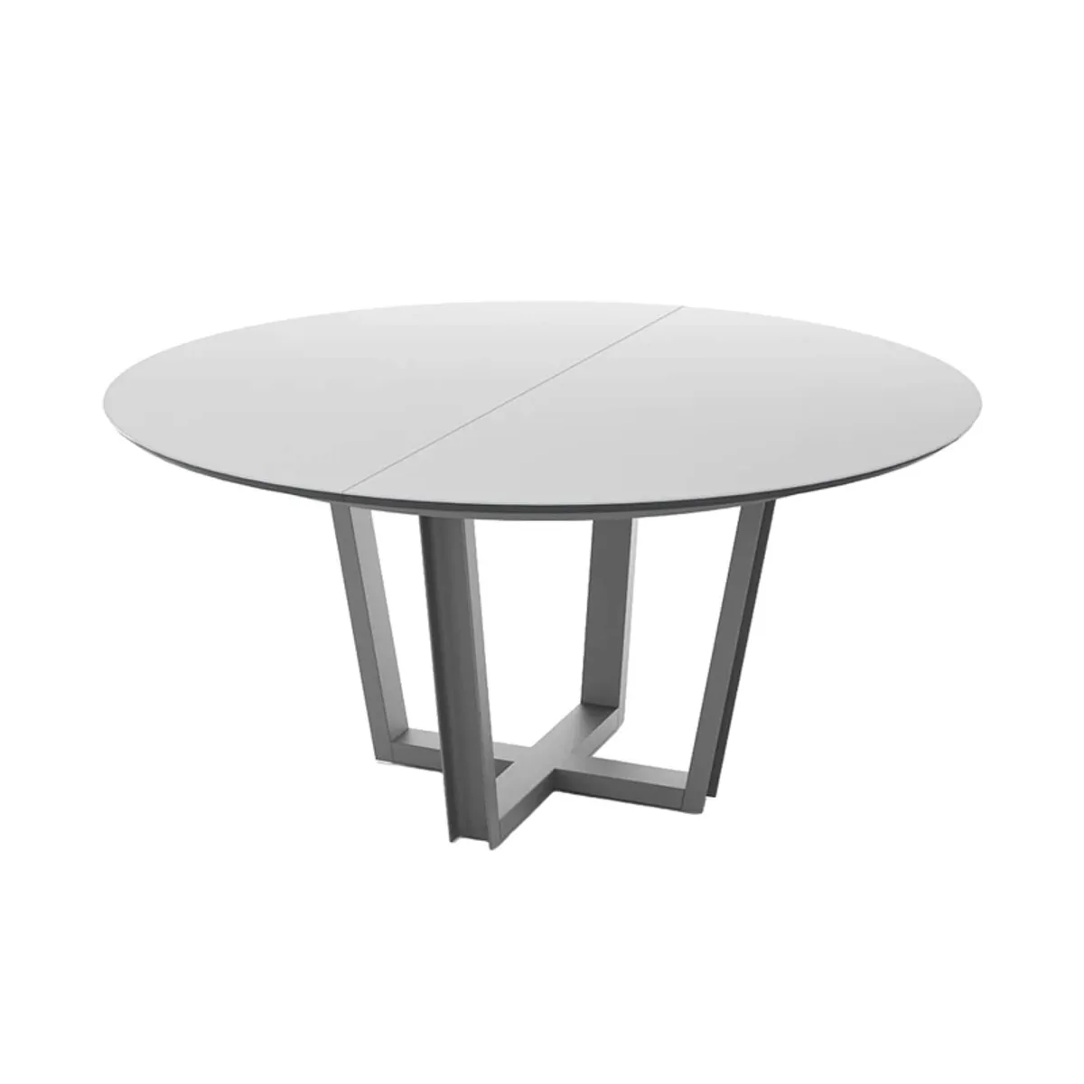 Viktor - Table ronde extensible avec plateau en verre et piétement design — vue 3