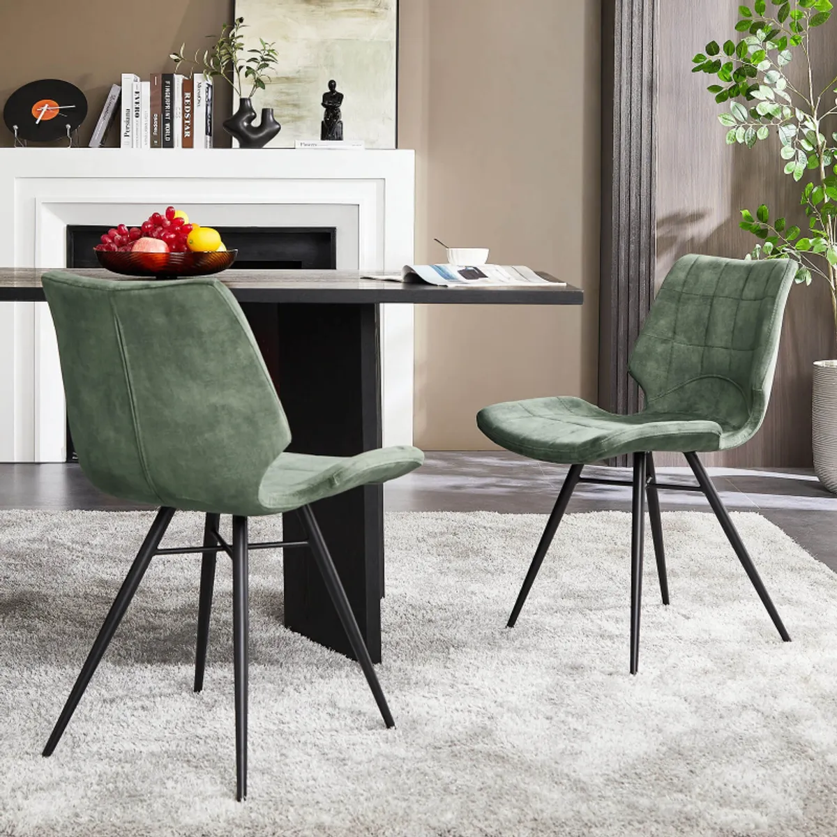 Ibéris - Chaise design vintage rembourrée en velours — vue 4