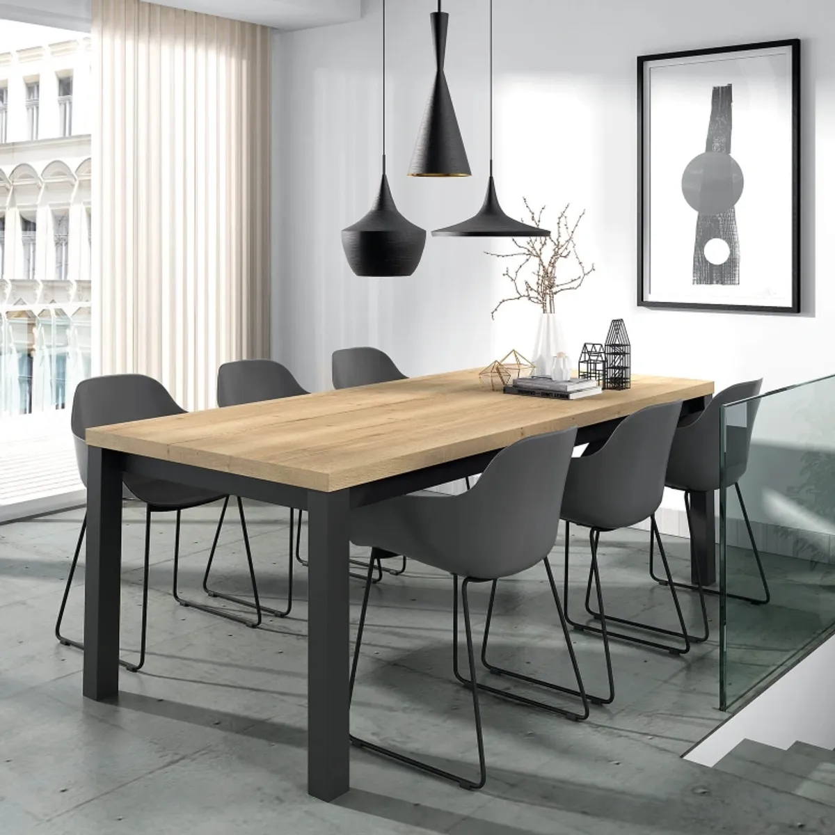 Qube - Table rectangulaire intemporelle en stratifié