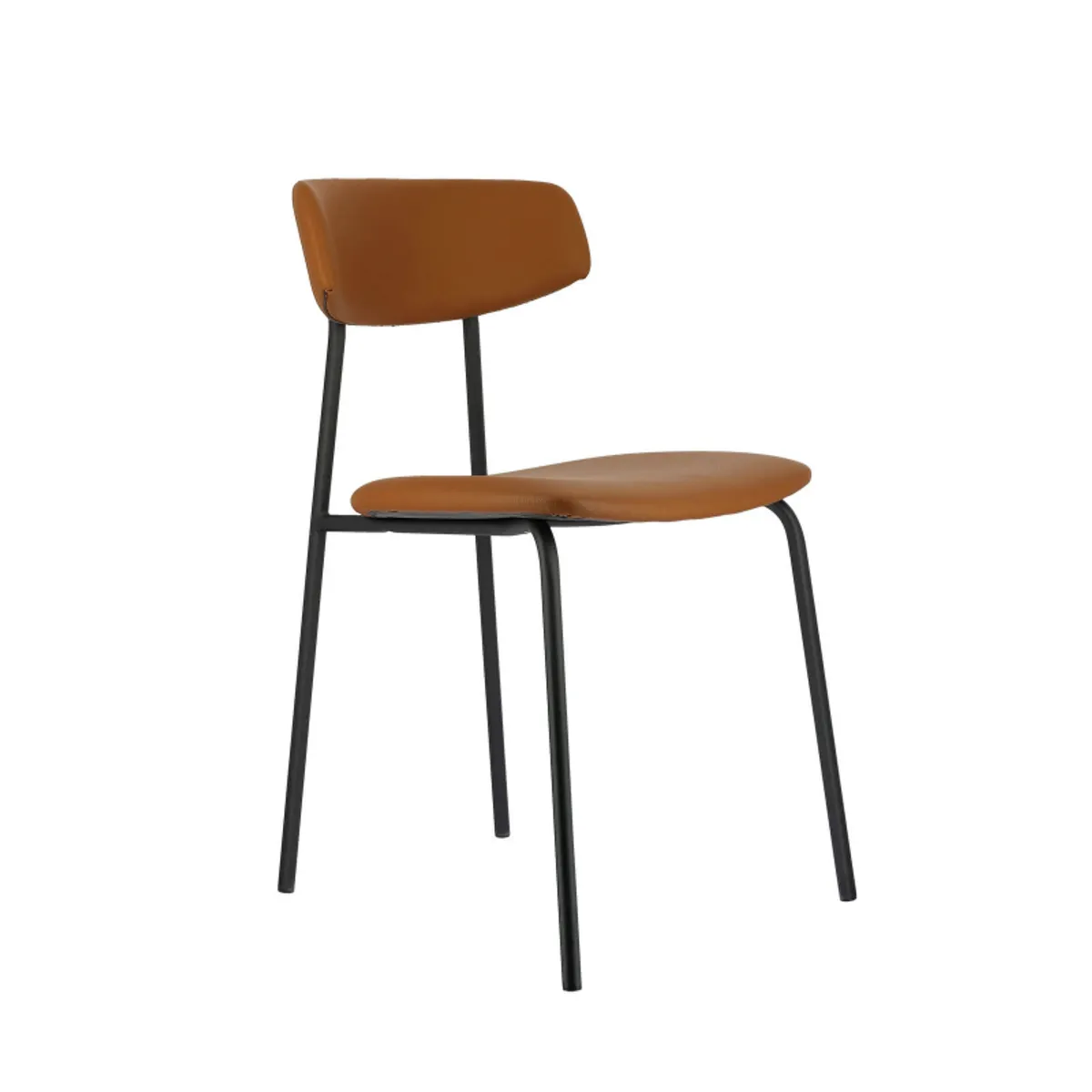 Lazio - Chaise belge style rétro en simili avec pieds en métal — vue 5