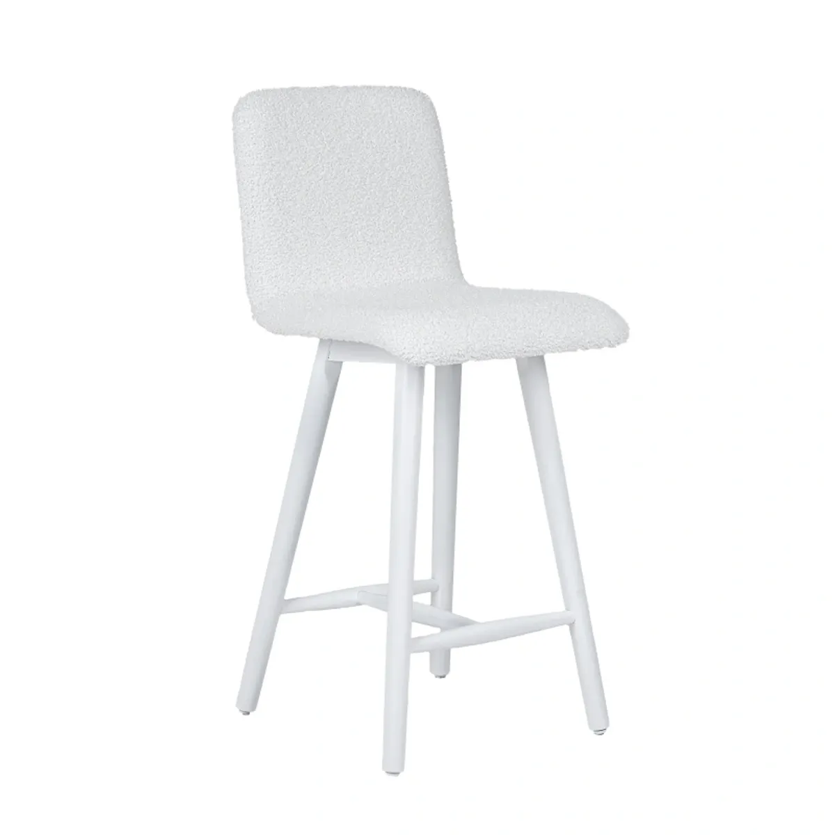 Plaza - Tabouret snack scandinave en tissu et pieds coniques en bois