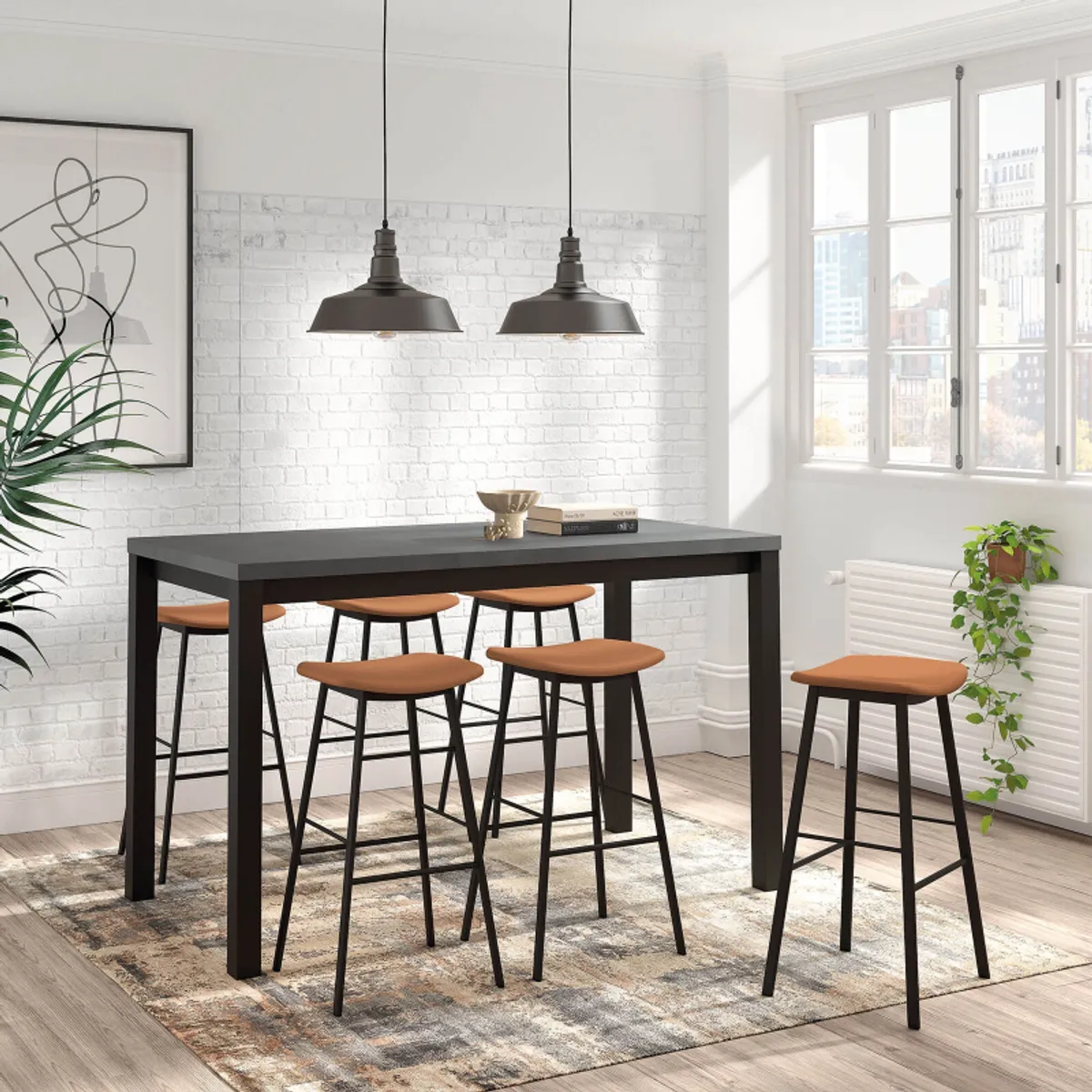 Ami - Tabouret snack sans dossier simili fabrication belge — vue 3