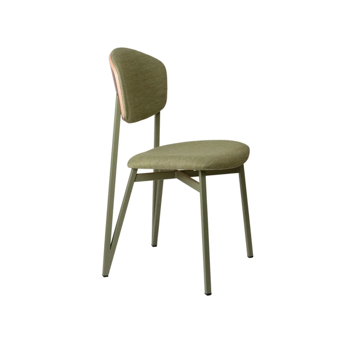 Artémis Carrier® - Chaise design française assise et dossier en tissu avec dos bois et pieds en méta