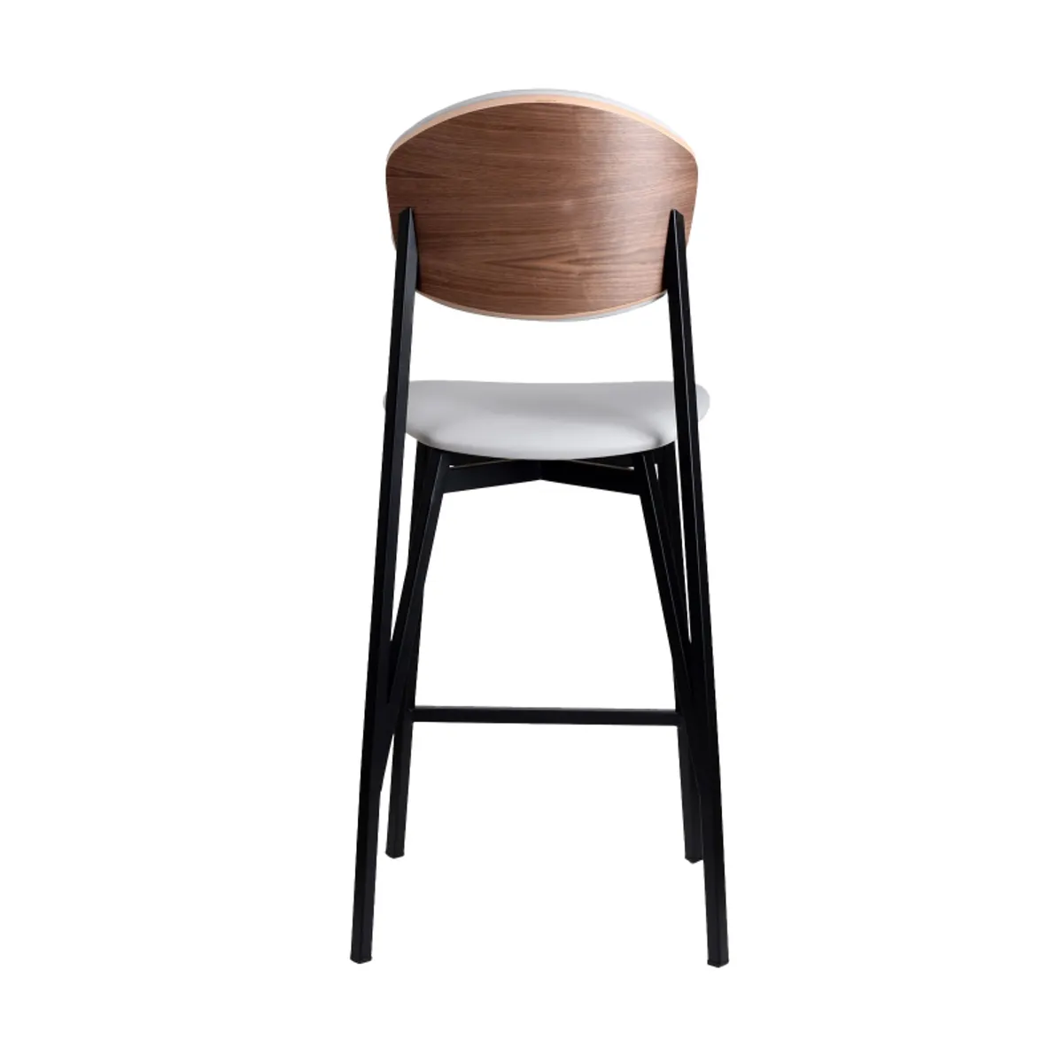 Artémis Carrier® - Tabouret snack design français assise en simili dossier bois et pieds en métal — vue 3