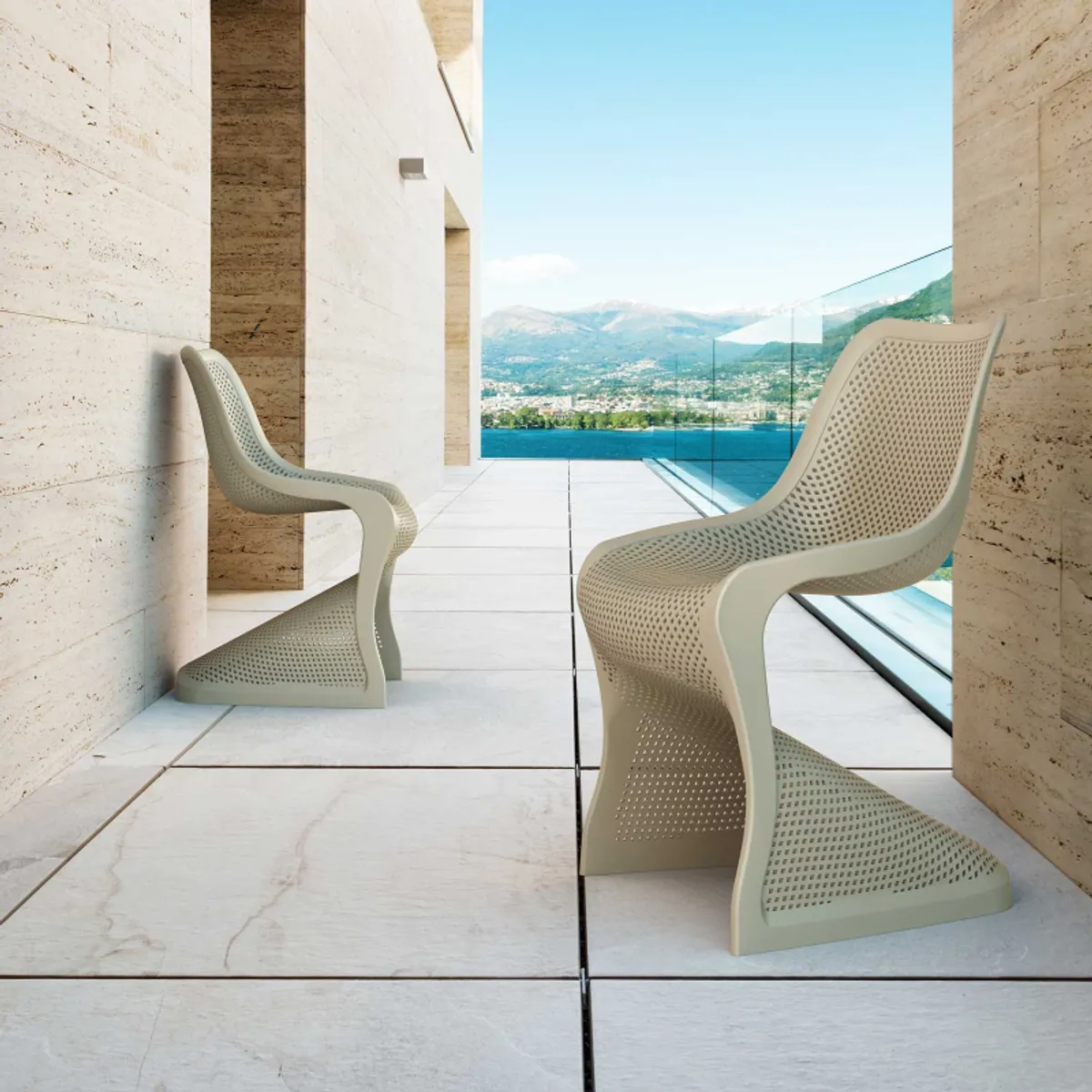 Bloom - Chaise de jardin design ajourée en polypropylène — vue 5