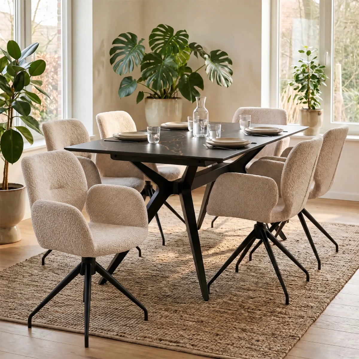Jeanne Mobitec® - Fauteuil tendance en tissu pivotant avec pieds en métal — vue 4