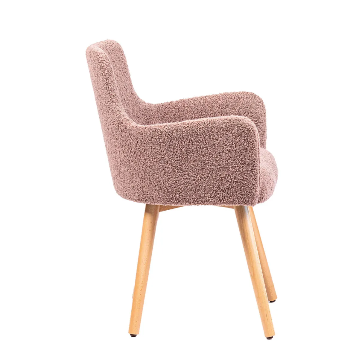 Anders - Fauteuil cocooning en tissu et pieds bois — vue 4