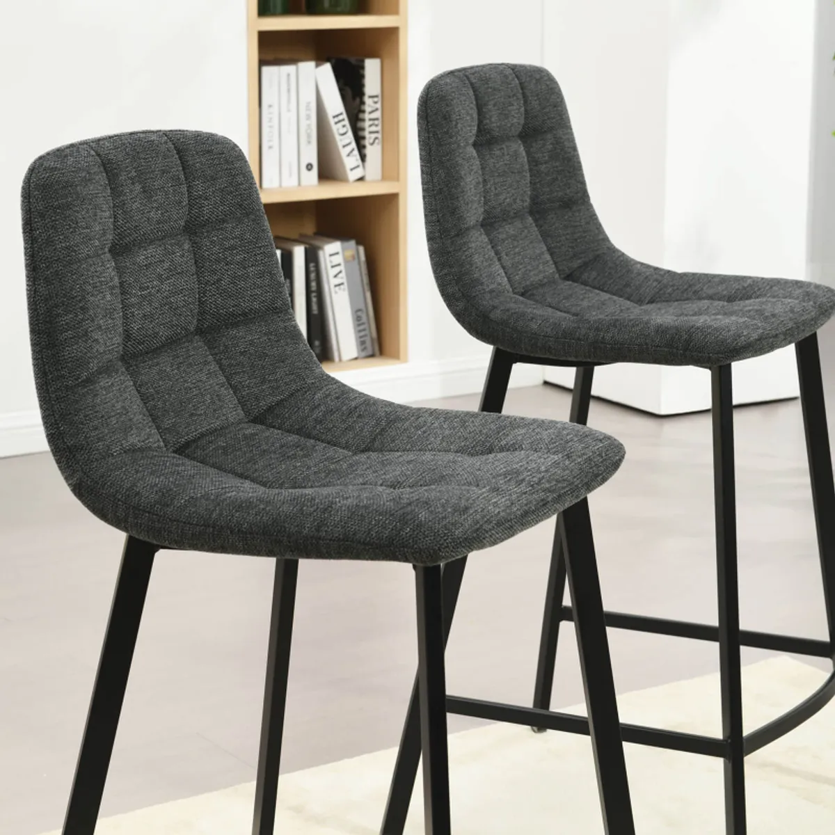 Carvi - Tabouret matelassé hauteur snack en tissu — vue 5