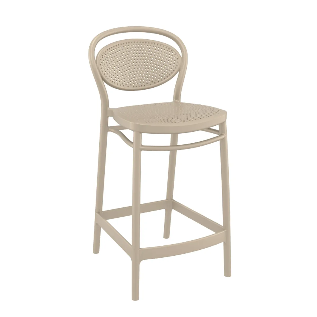 Marcel - Tabouret snack moderne en polypropylène — vue 3