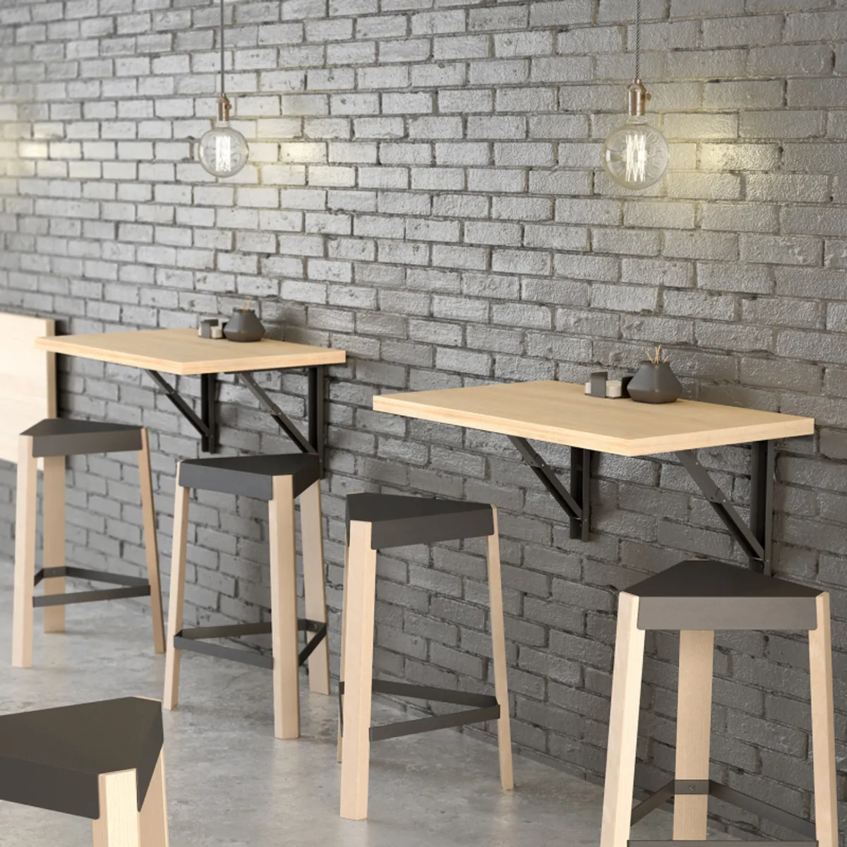 Vulcano - Table murale rabattable en stratifié ou mélaminé — vue 4
