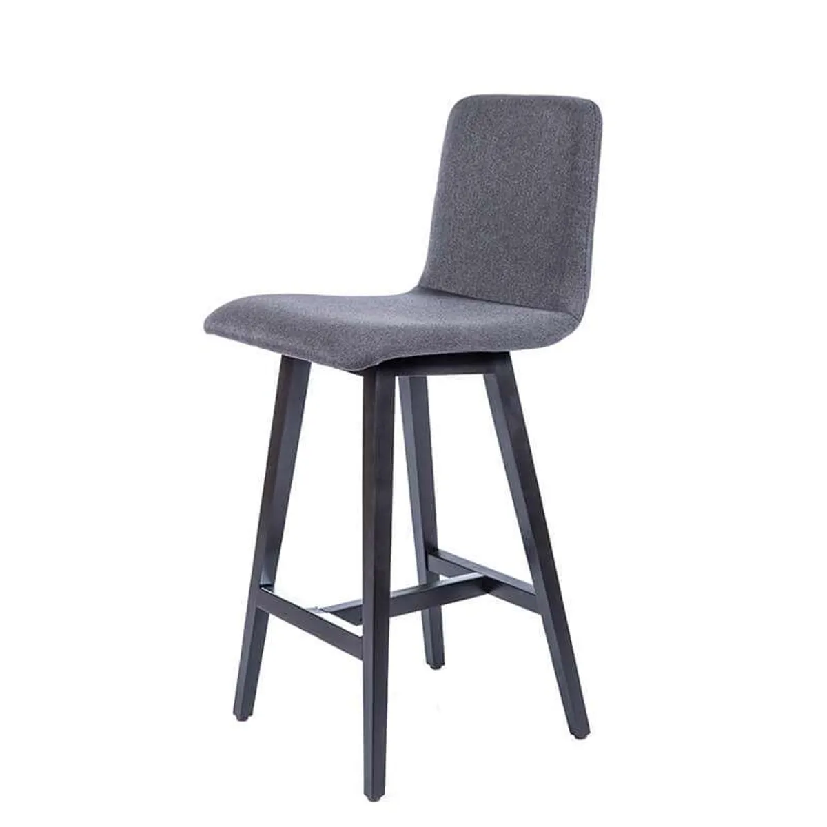 BarPlaza - Tabouret snack style scandinave en tissu et pieds bois — vue 3