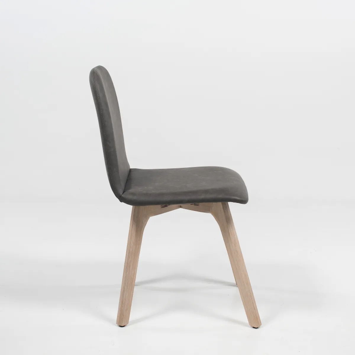 Pandora - Chaise de salle à manger scandinave en synthétique et bois — vue 4