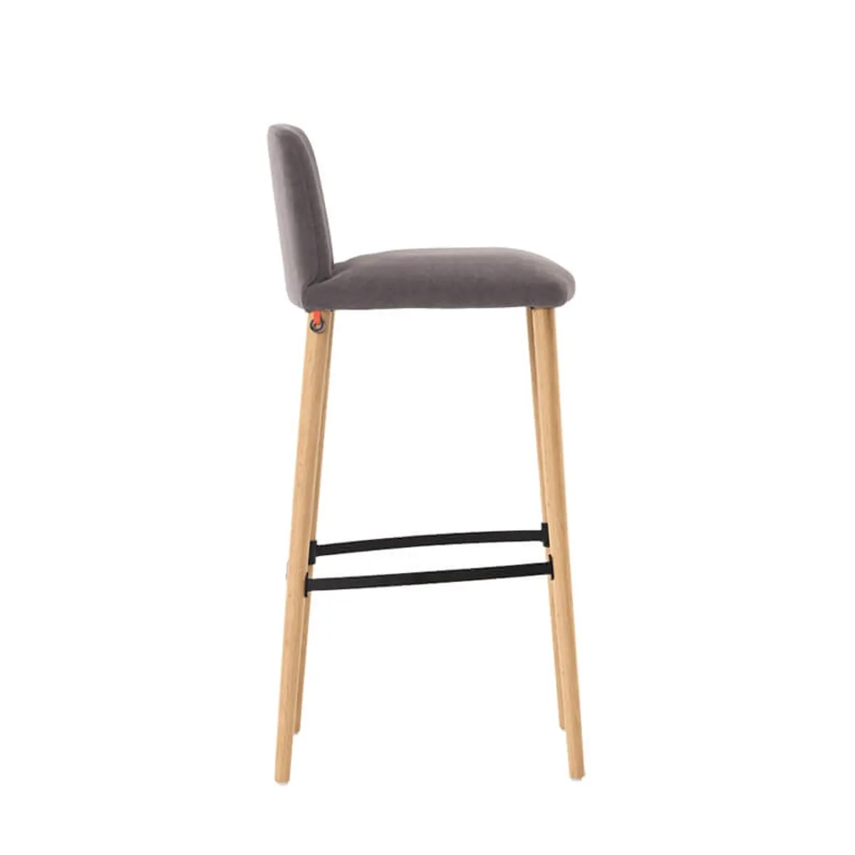 Rob C06 Mobitec® - Tabouret de bar en tissu et pieds bois massif — vue 4