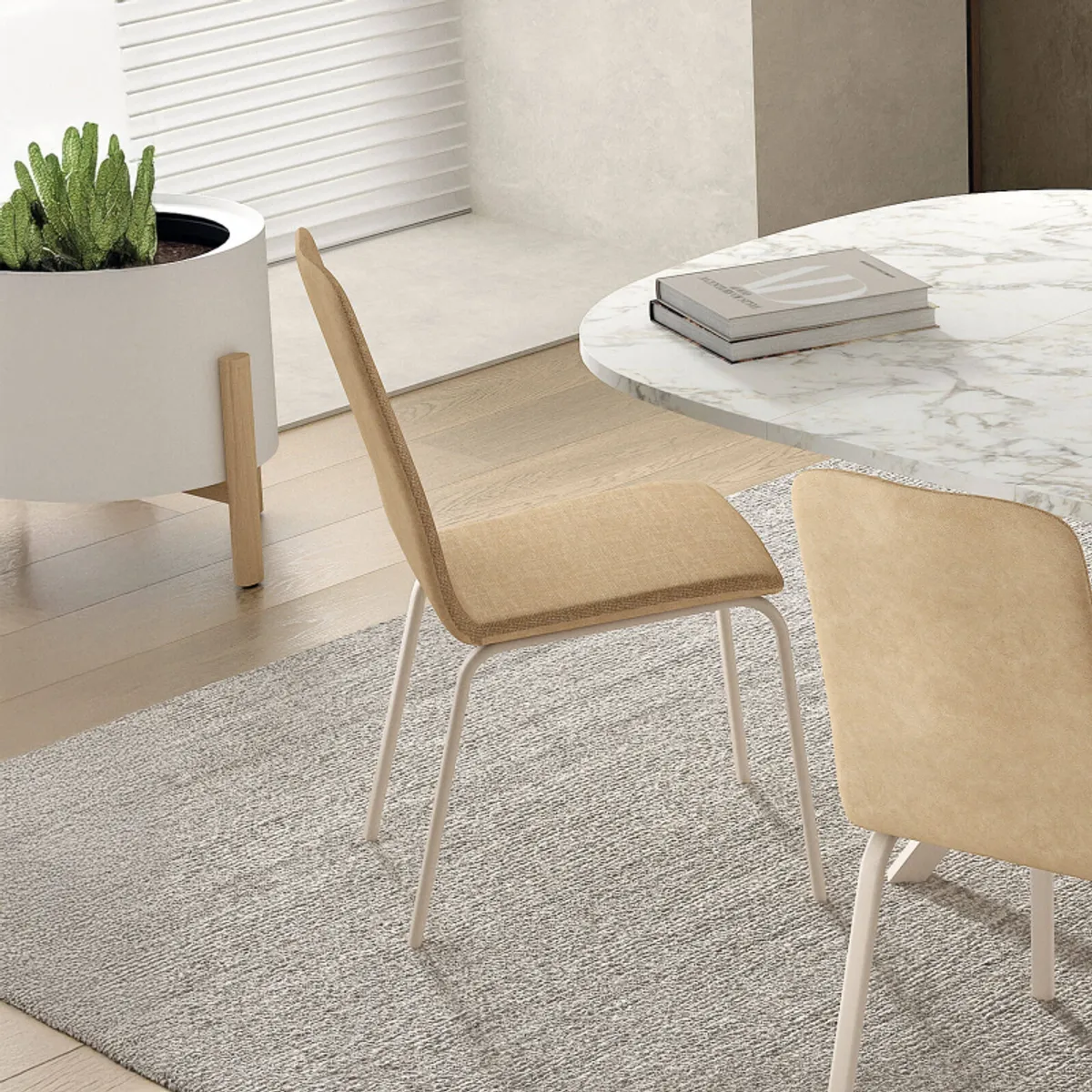 Altea - Chaise en tissu et pieds en métal — vue 3