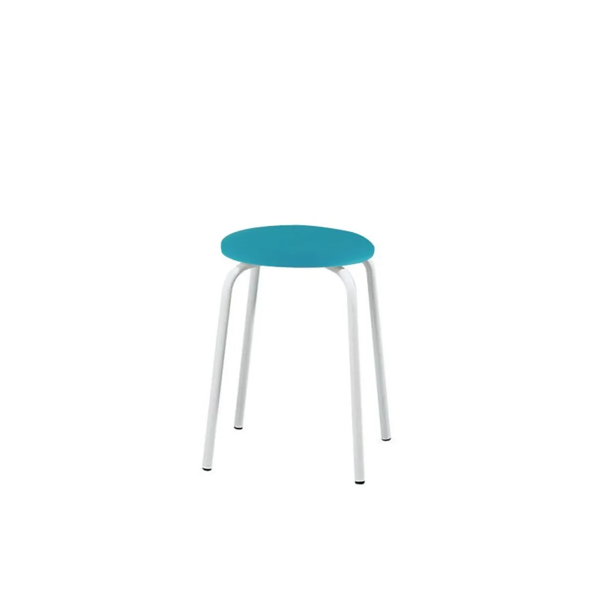 TabRond - Tabouret bas empilable en métal et simili — vue 5