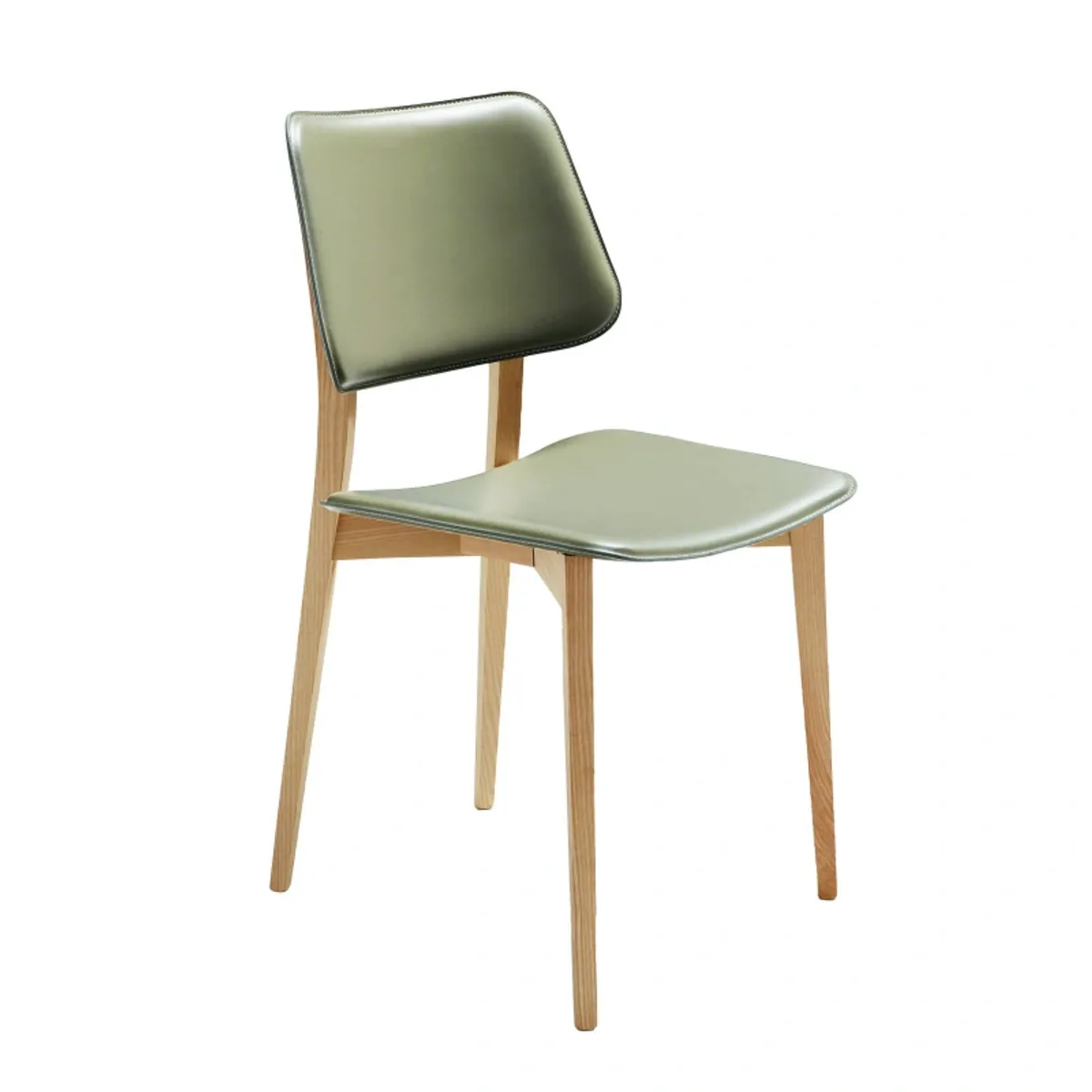 Joe Midj® - Chaise vintage en croûte de cuir et bois