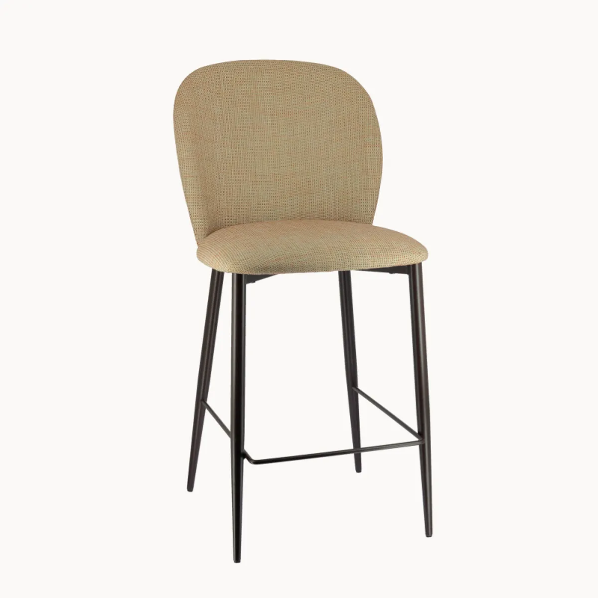 Odette - Tabouret snack en tissu bicolore avec pieds en métal