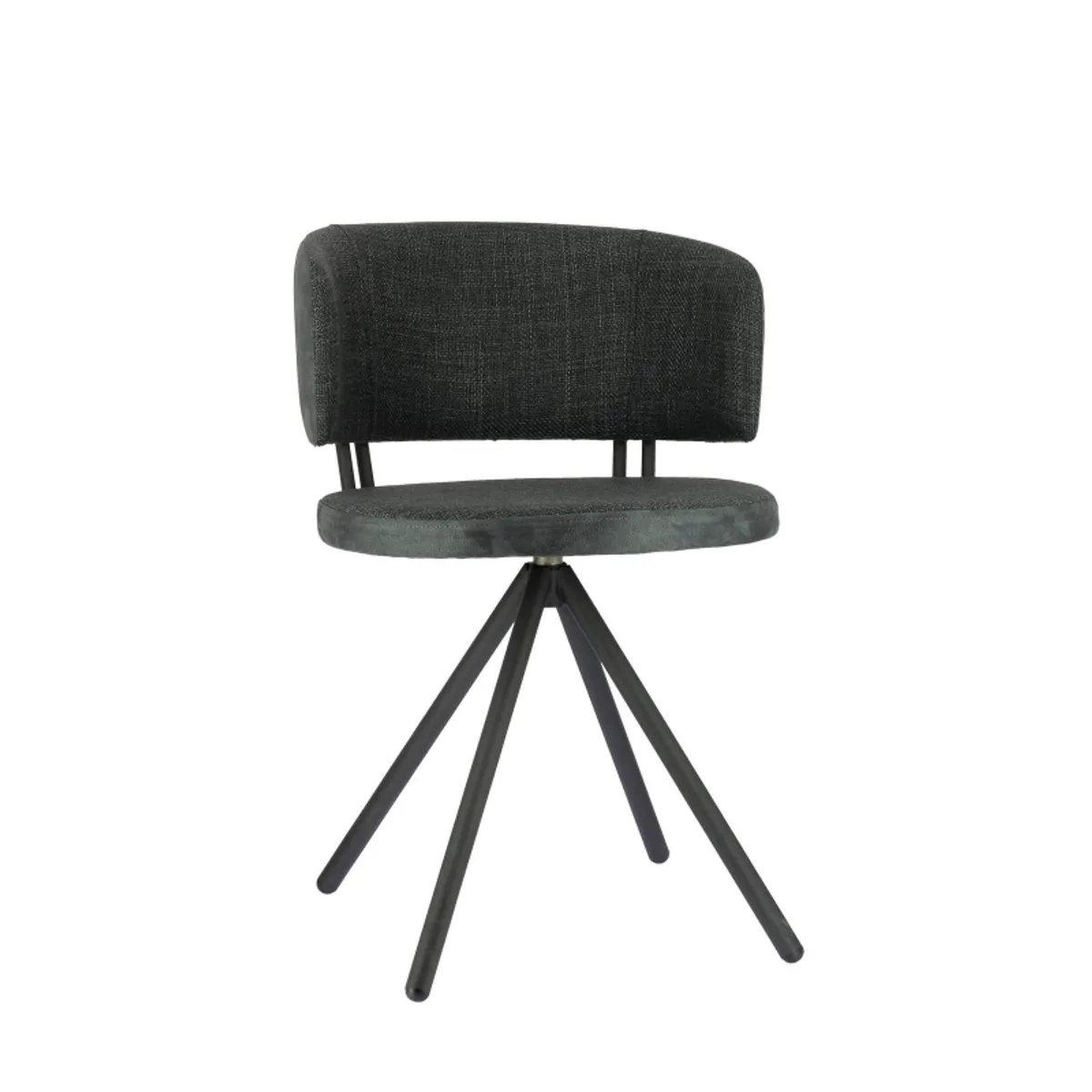 Adagio - Chaise moderne pivotante en tissu et pieds métal — vue 4