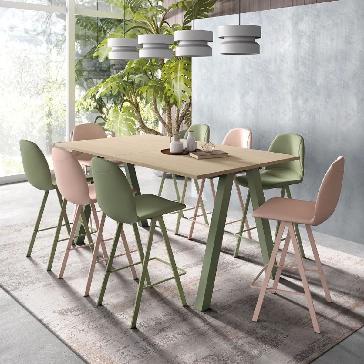 Ona - Tabouret moderne rembourré en simili hauteur snack — vue 3