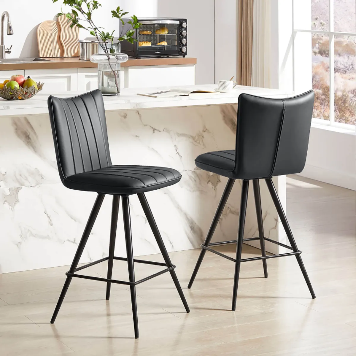 Timéo - Tabouret snack pivotant avec pieds obliques — vue 4