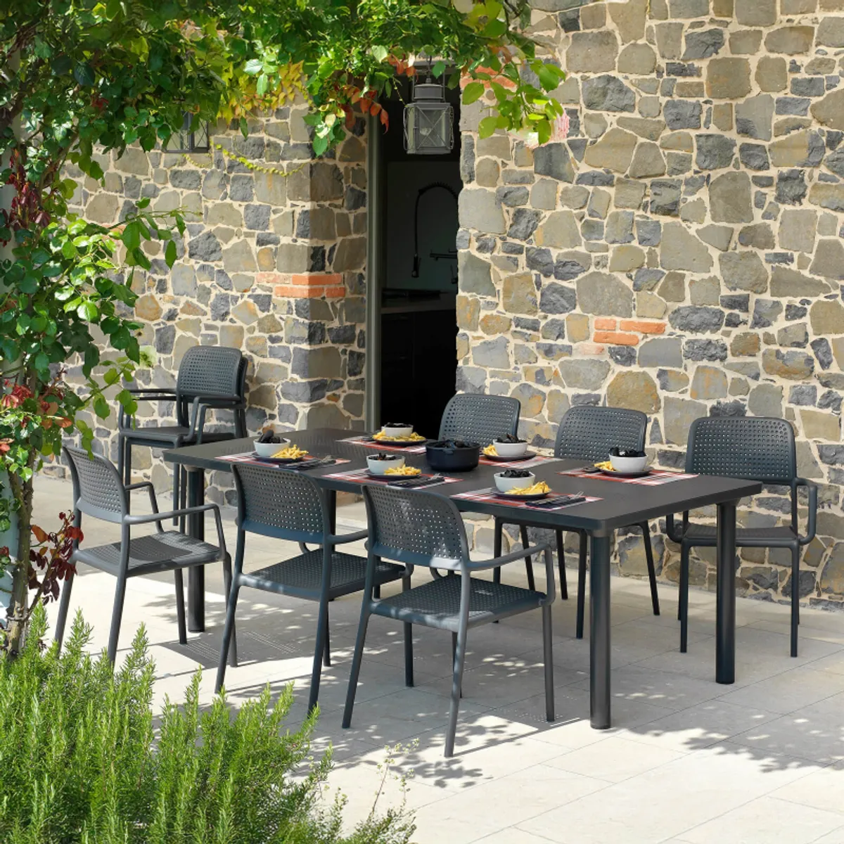 Libeccio - Table de jardin extensible en polypropylène et aluminium — vue 4