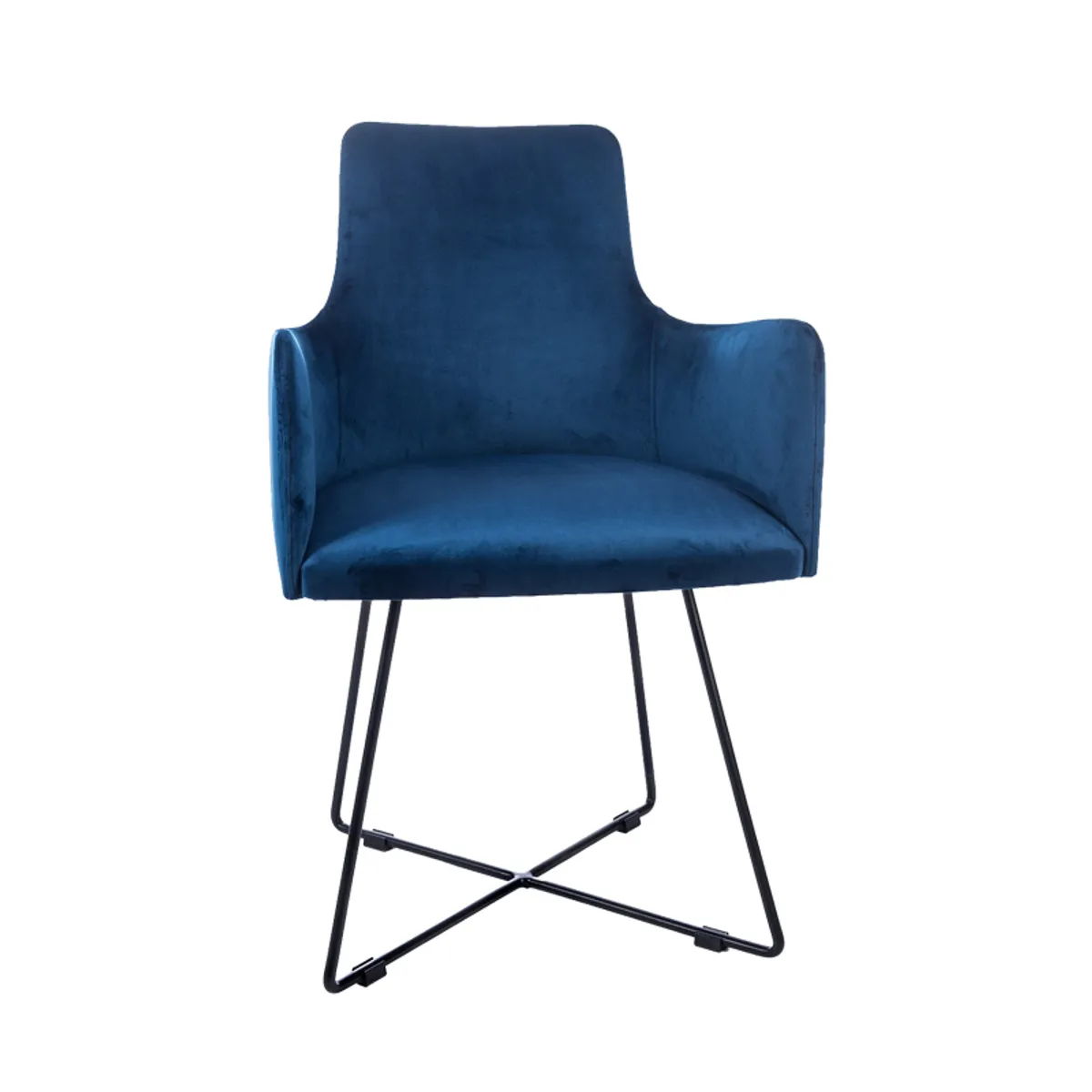 Anders - Fauteuil de salle à manger en tissu et pieds métal — vue 3