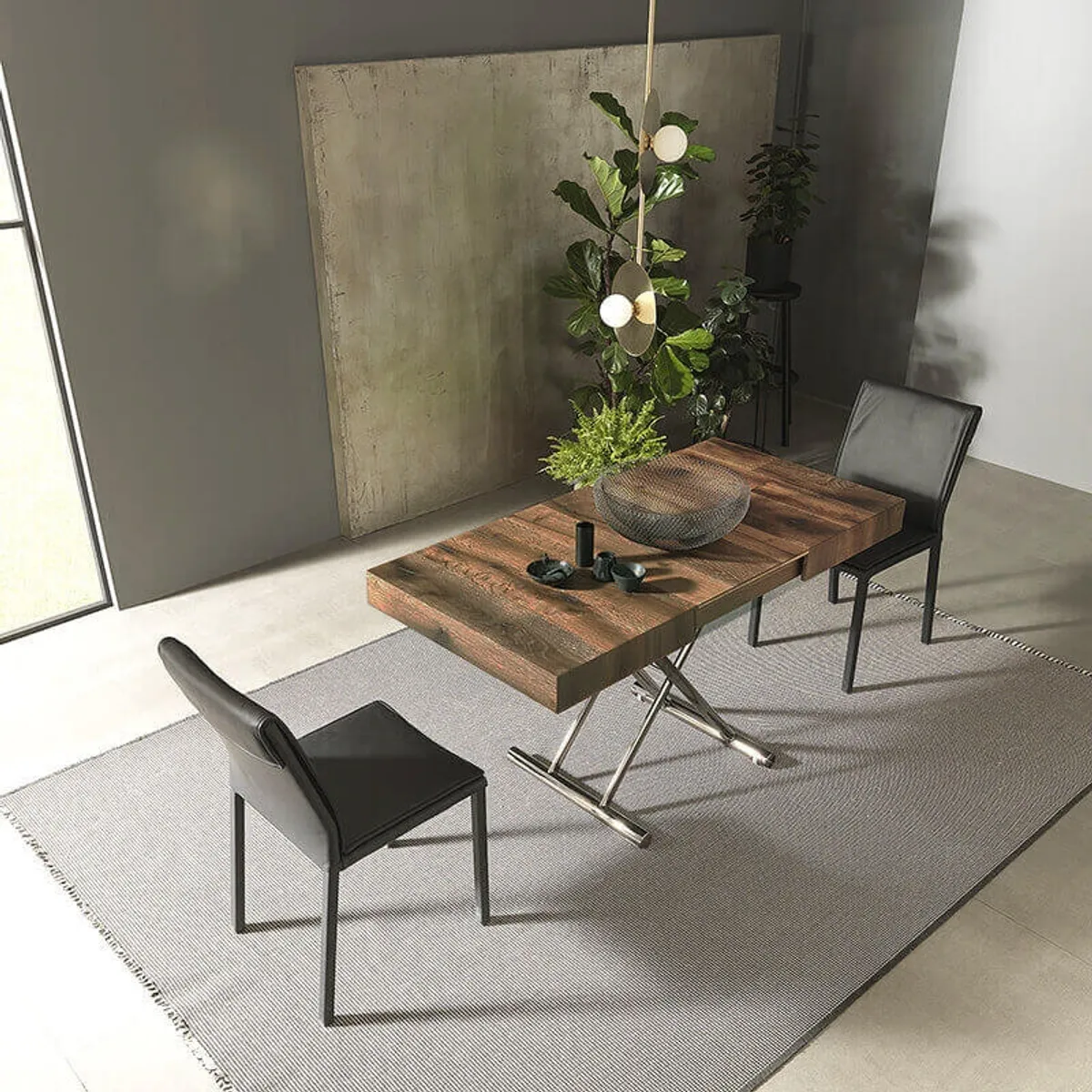 Calypso - Table relevable design avec rallonges fabrication italienne