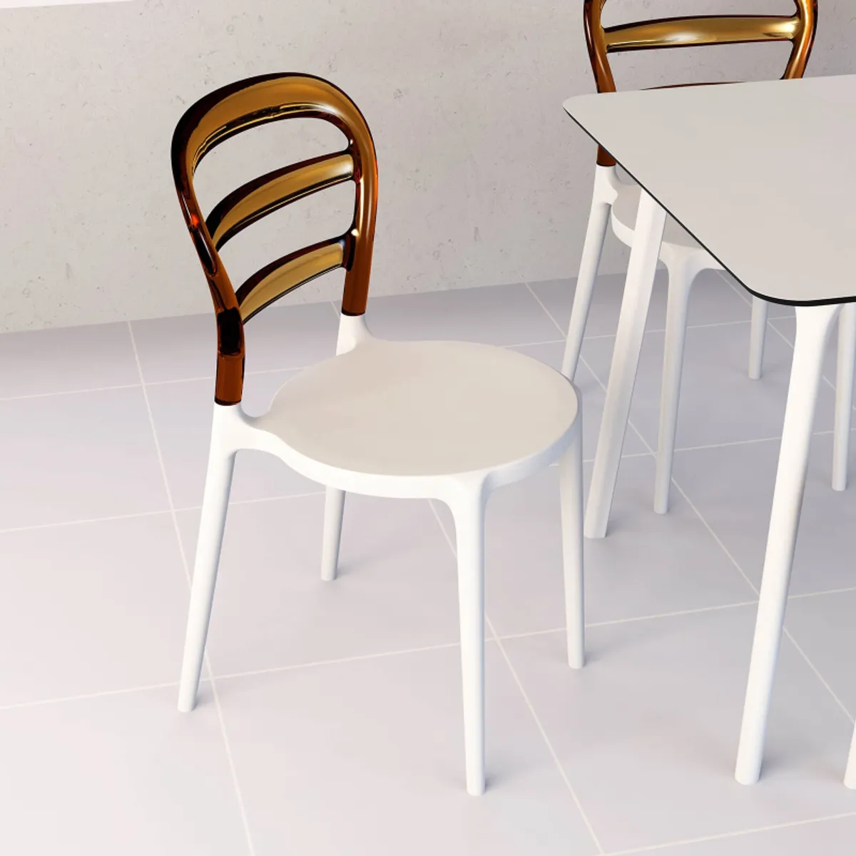 Miss Bibi - Chaise moderne en polycarbonate transparent et polypropylène — vue 4