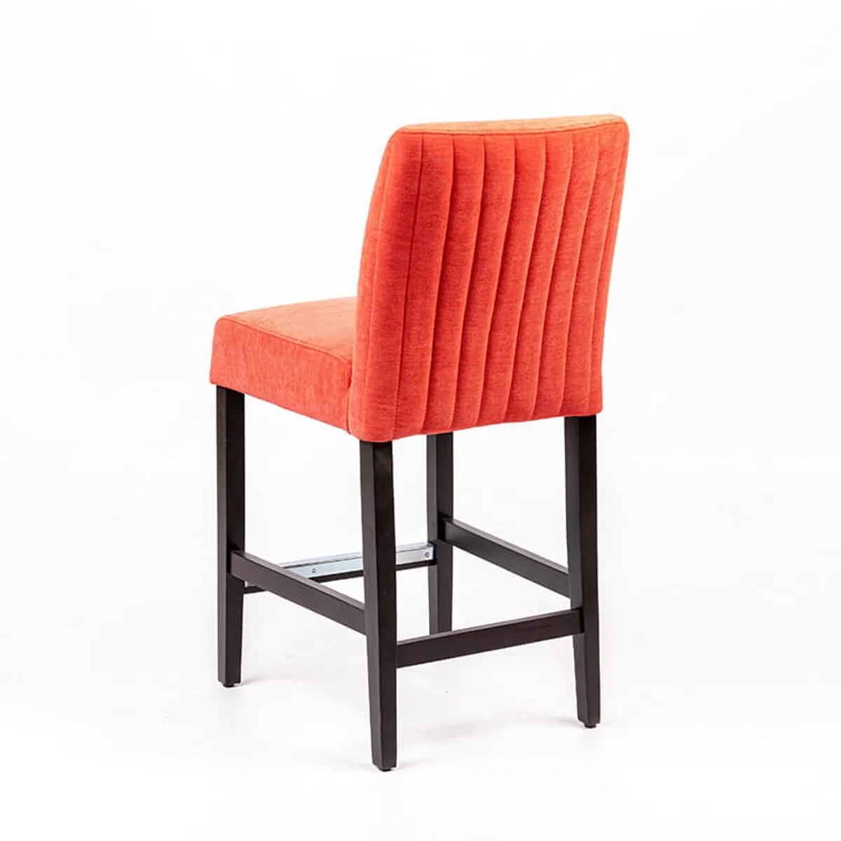Fritz line - Tabouret snack avec dos matelassé en tissu et pieds en bois — vue 4