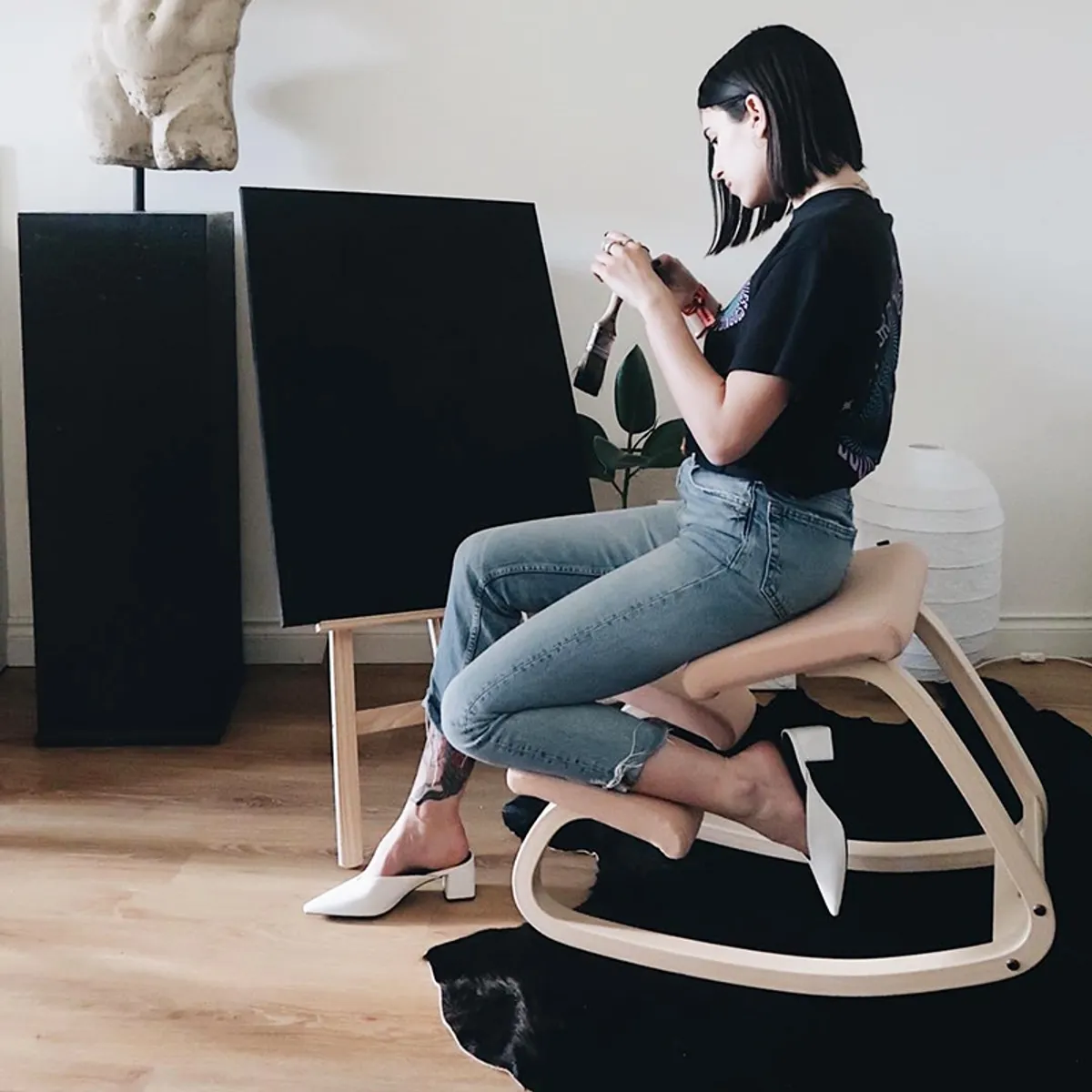Variable Varier® - Chaise de bureau ergonomique à bascule en tissu — vue 3