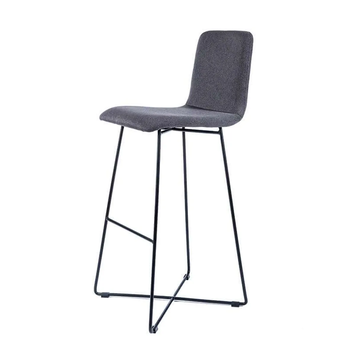 BarPlaza - Tabouret de bar scandinave en tissu avec pieds filaires en métal — vue 3
