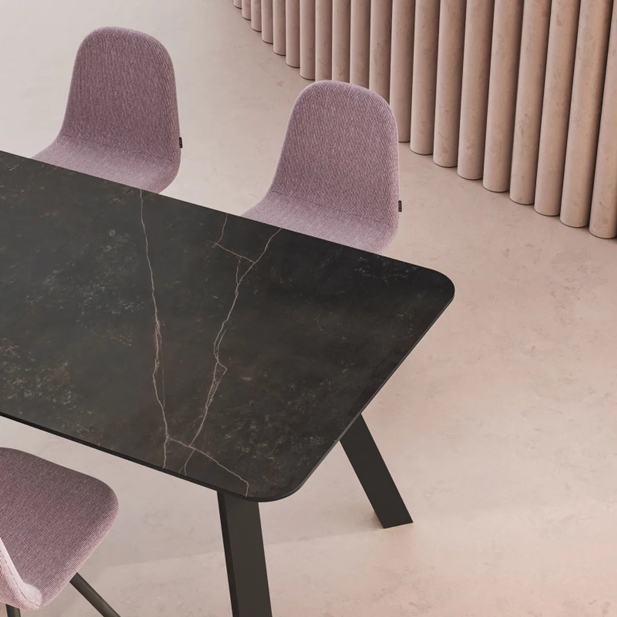 Galet Mobliberica® - Chaise design en tissu avec pieds en métal — vue 5